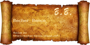 Becher Bence névjegykártya